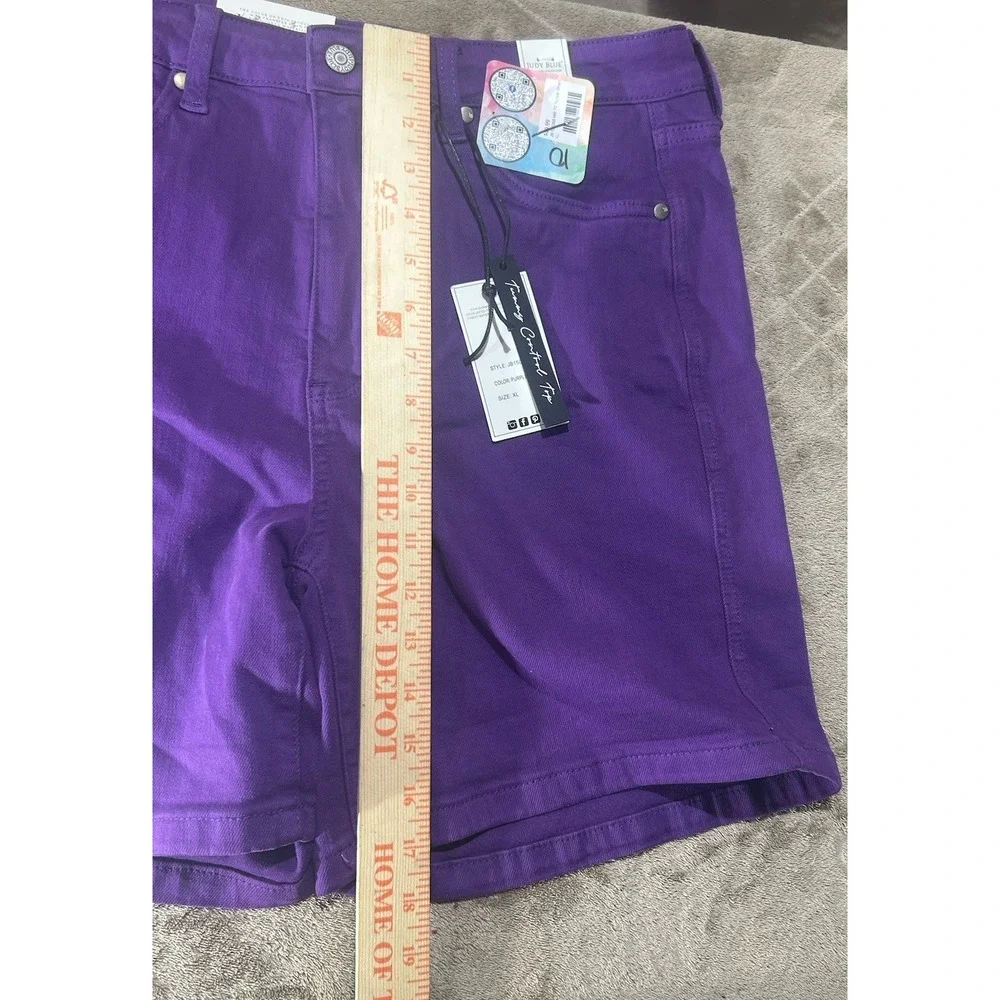 Judy Blue Shorts Women's XL Purple High Waist Stretch Denim NWT JB150268